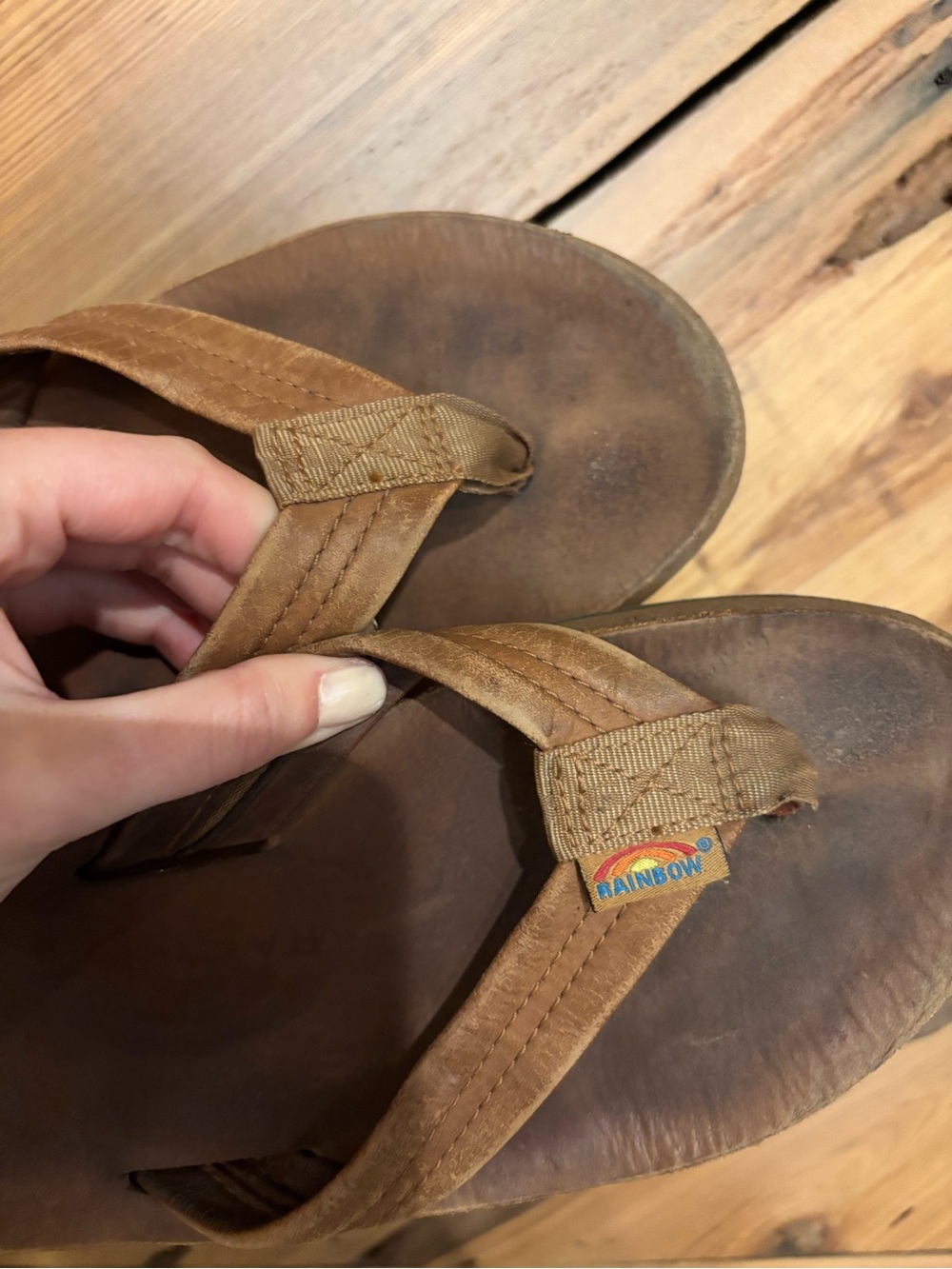 Rainbow Brown Flip Flop Sandals